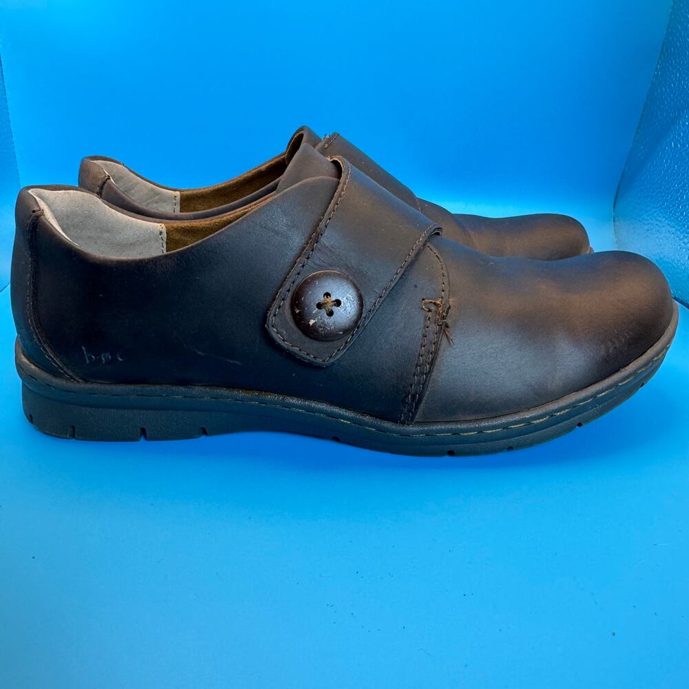 BOC Leather Mary Jane Comfort Shoes Hook Loop Strap Walking Work Womens 8M - Picture 6 of 11
